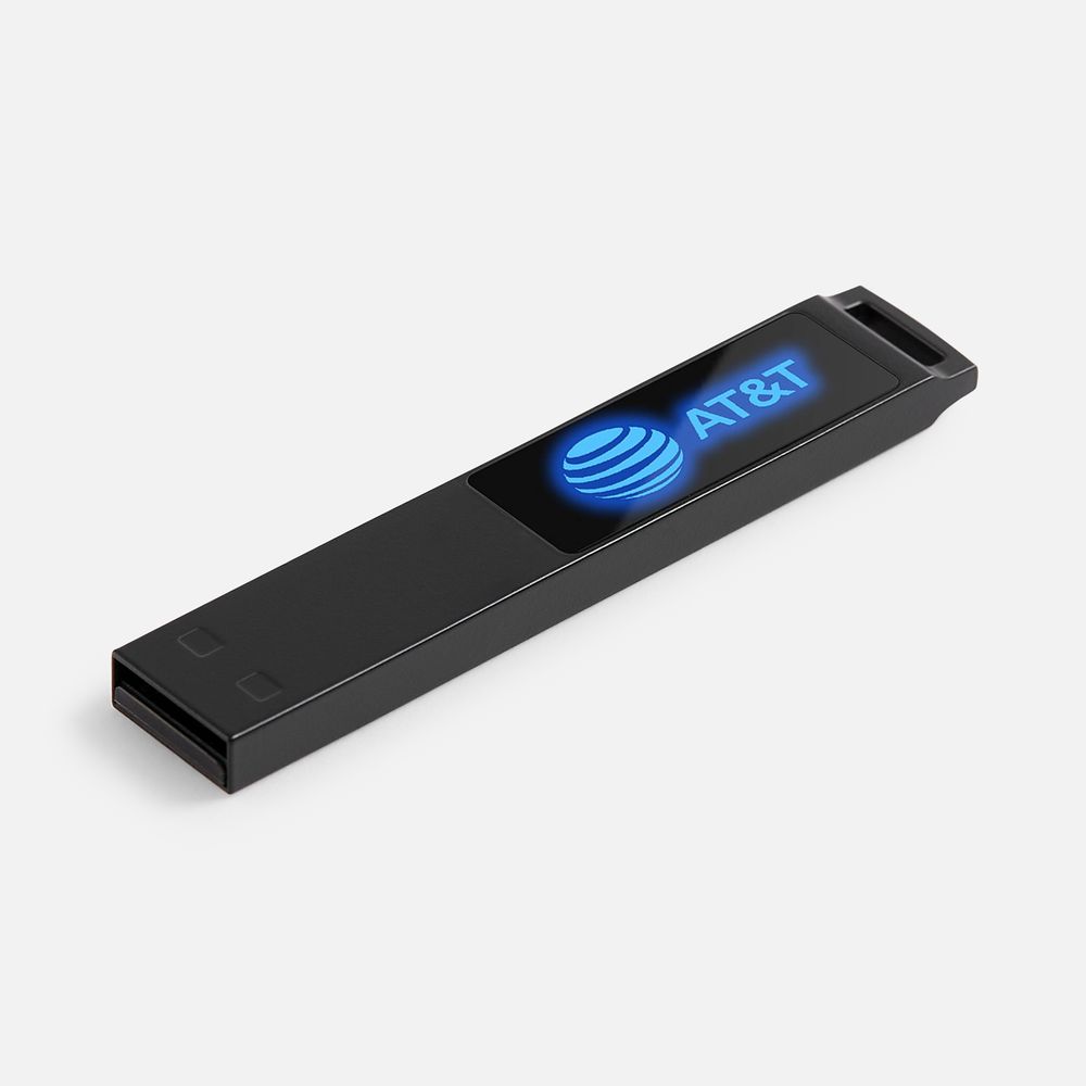 Флешка markBright Black с синей подсветкой, 32 Гб