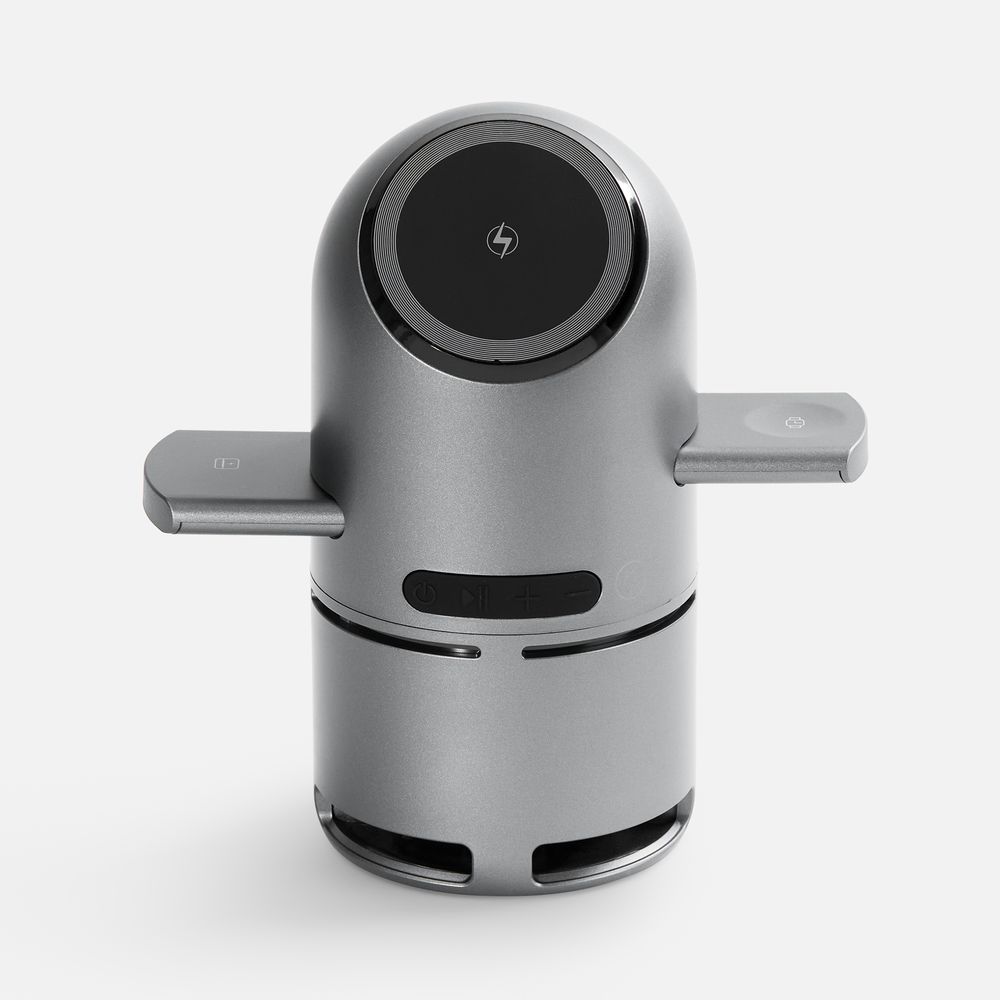 Bluetooth-колонка с беспроводной зарядкой Droid, серая (копия)1111